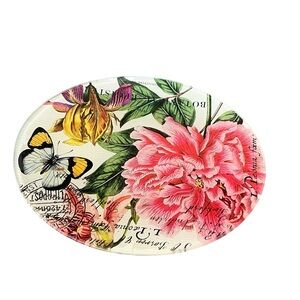 Michael Design Works Floral Glass Trinket Tray